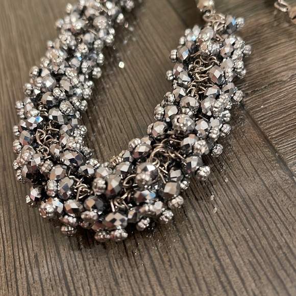 Vintage Style Necklace with Cut Glass Silver Colored Beads - Picture 5 of 13